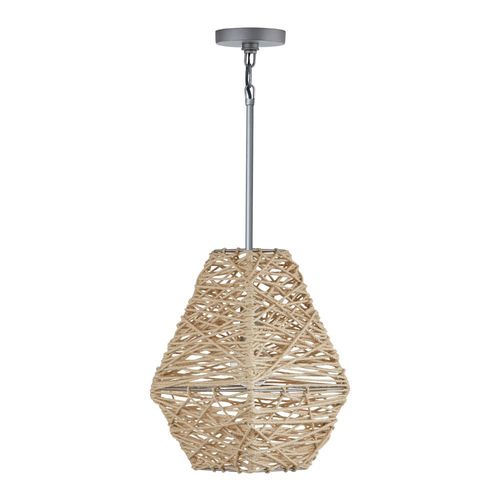 Capital Lighting 335213NY Down Light Pendant - Natural Jute / Grey