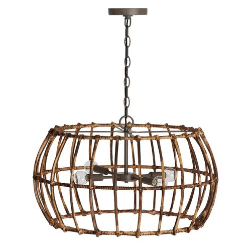 Capital Lighting 335742BY Sanibel Entrance / Foyer Pendant - Blazed Rattan / Nordic Grey