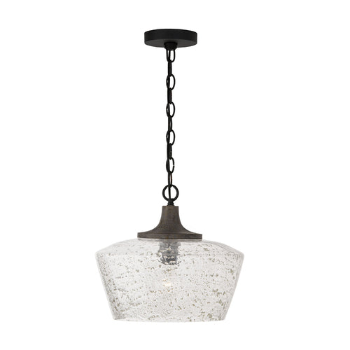 Capital Lighting 347611CK Clive Down Light Pendant - Carbon Grey and Black Iron