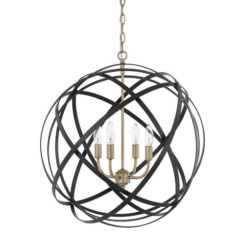 Capital Lighting 4234AB Axis Entrance / Foyer Pendant - Aged Brass and Black