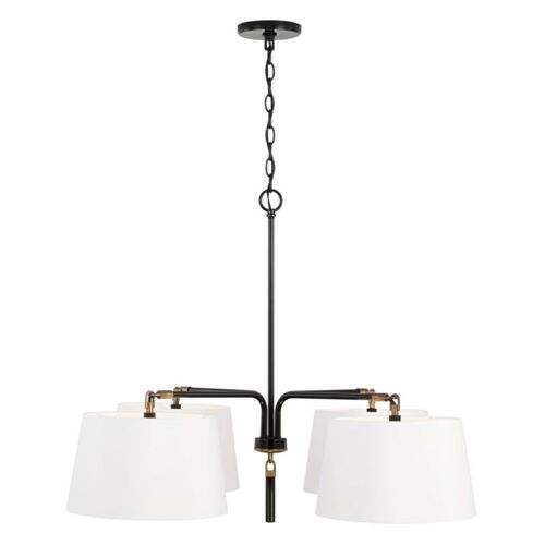 Capital Lighting 441941YA Beckham Large Foyer Chandelier - Glossy Black / Aged Brass