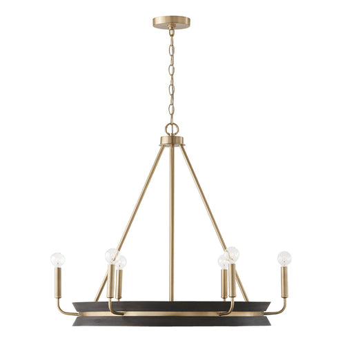 Capital Lighting 447361KR Finn Mid Sized Chandelier - Black Stain and Matte Brass