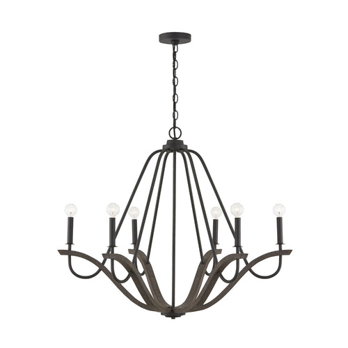 Capital Lighting 447661CK Clive Large Foyer Chandelier - Carbon Grey and Black Iron
