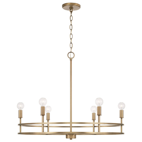Capital Lighting 448761AD Fuller Mid Sized Chandelier - Aged Brass