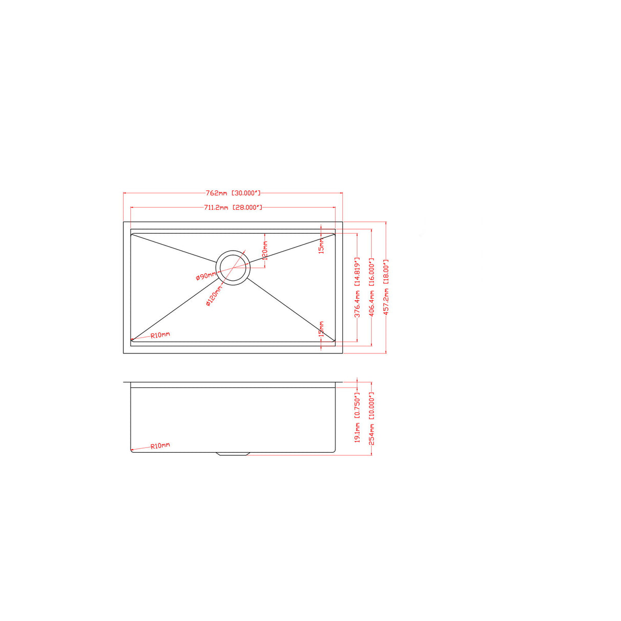 Undermount Workstation Kitchen Sink Stainless Steel Single Bowl