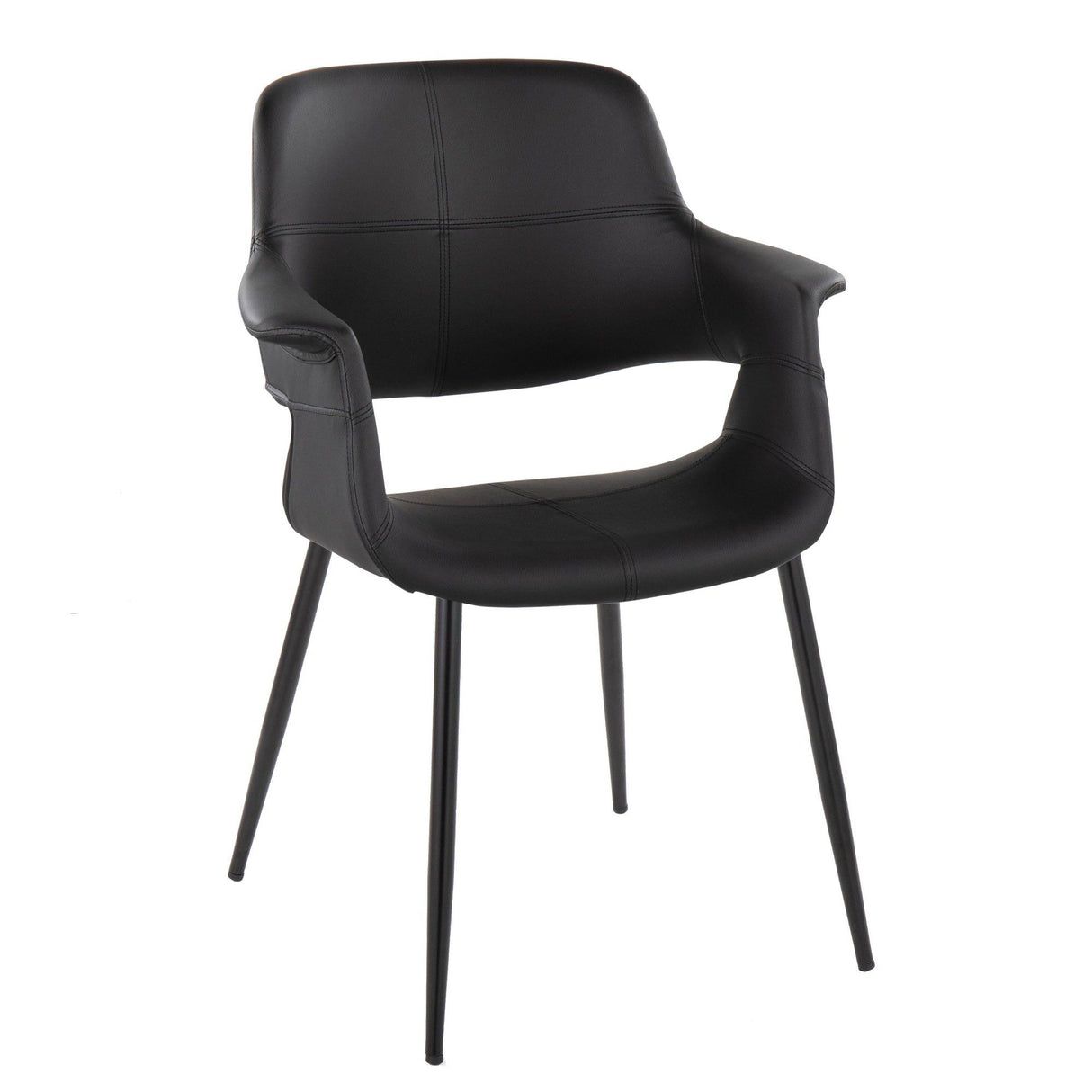 Vintage Flair - Faux Leather Chair (Set of 2) - Black