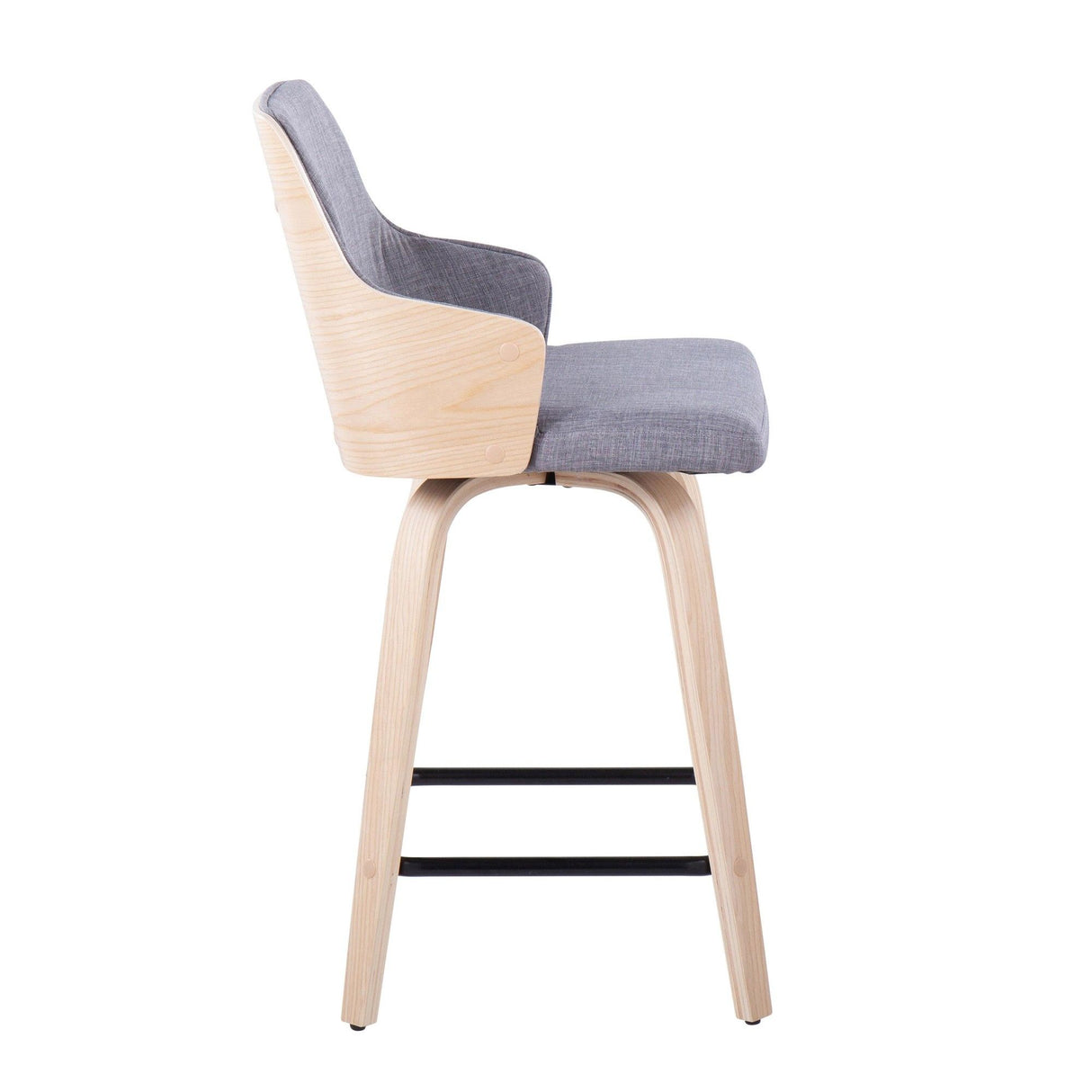 Santi - 24" Fixed-Height Counter Stool With Swivel - Natural Wood (Set of 2)