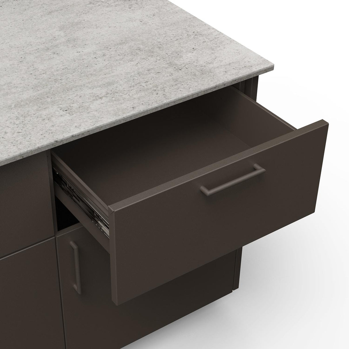 Blaze Sunrise 8-Ft Outdoor Kitchen Island w/ 40-Inch LTE+ Propane Grill in Architectural Bronze w/ Keon Countertop