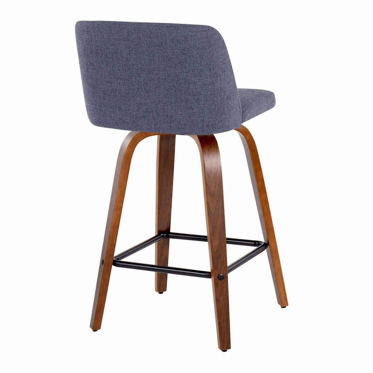 Tintori - Counter Stool (Set of 2) - Walnut Wood And Square Footrest