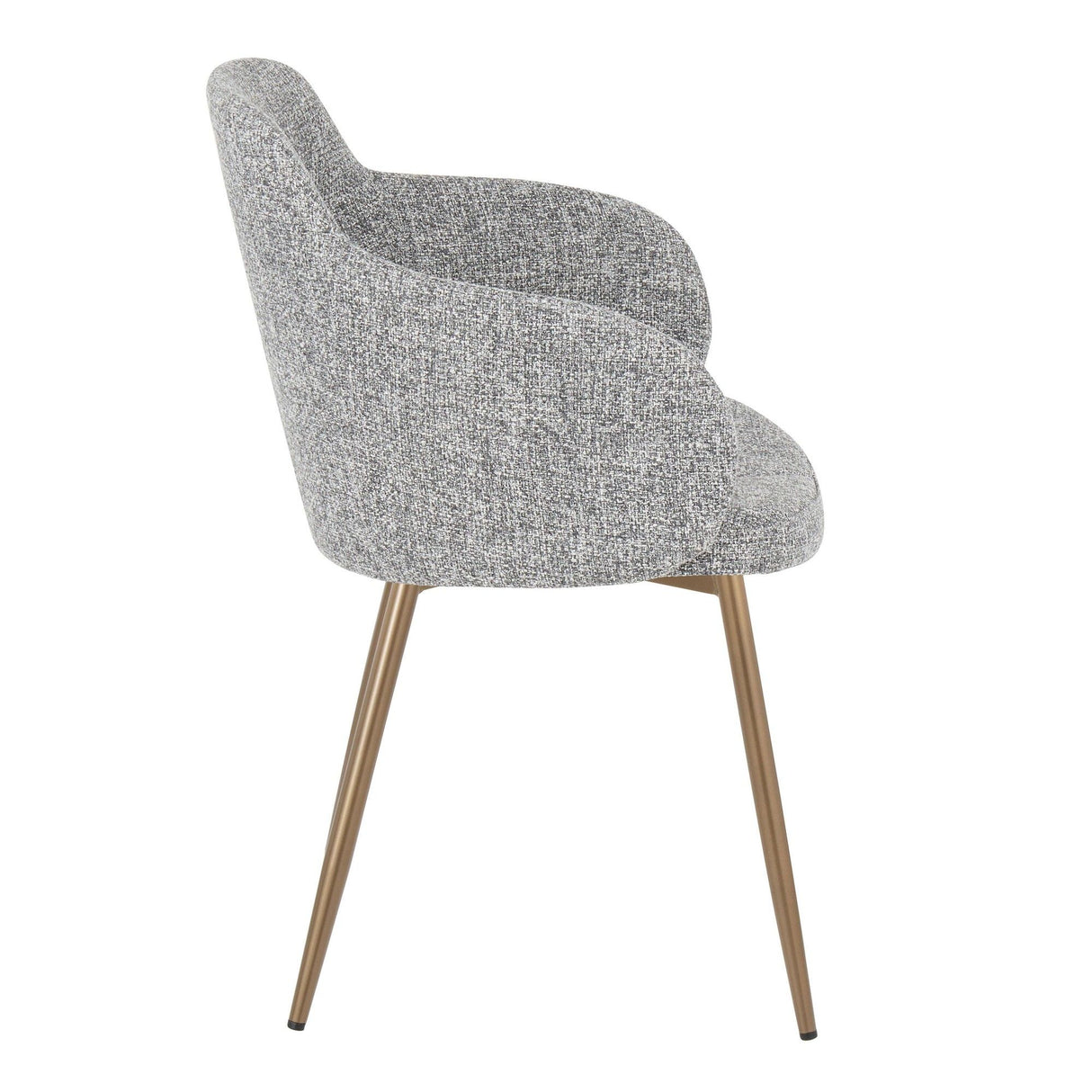 Boyne - Contemporary Accent Chair (Set of 2) - Antique Copper Metal And Dark Gray Fabric
