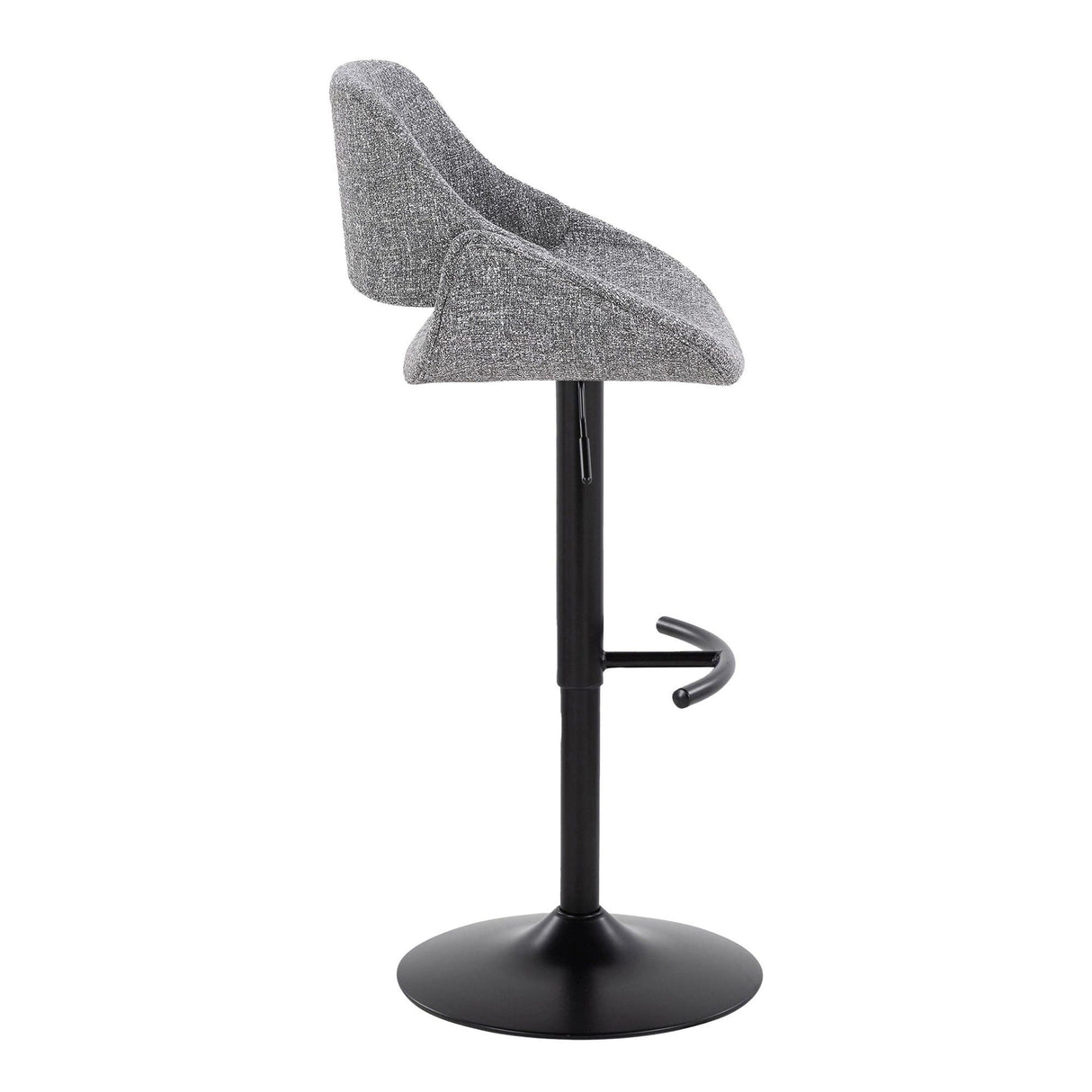 Fabrizzi - Adjustable Barstool With Rounded T Footrest (Set of 2) - Black Metal