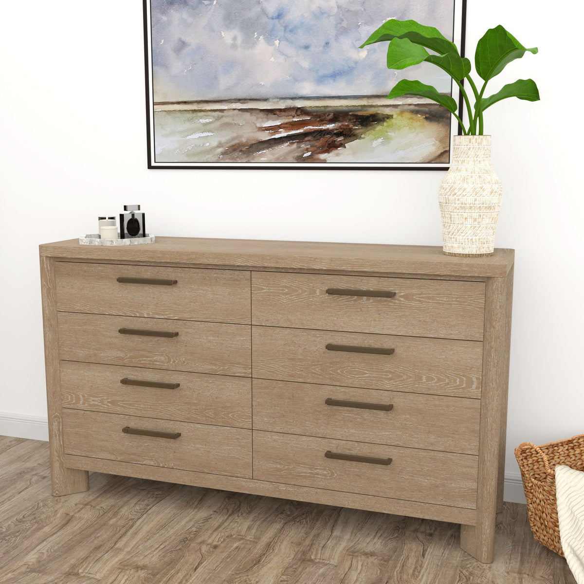 8 Drawer Dresser - Tan - Wood