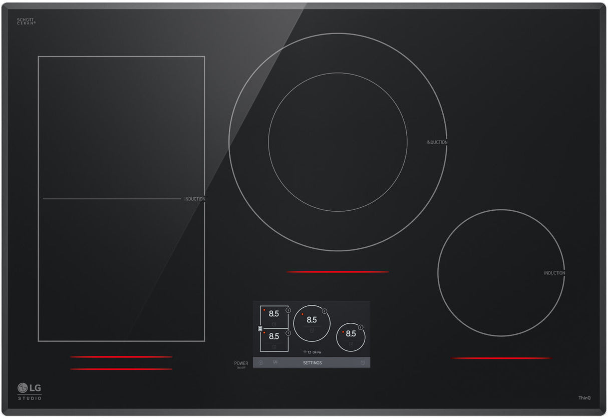 LG STUDIO CBIS3018BE cooktop powered on