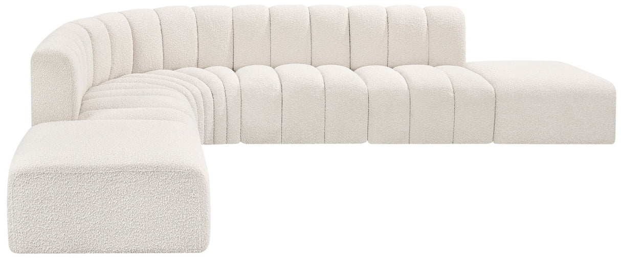 Arc - Boucle Fabric 7 Piece Corner Modular Sofa