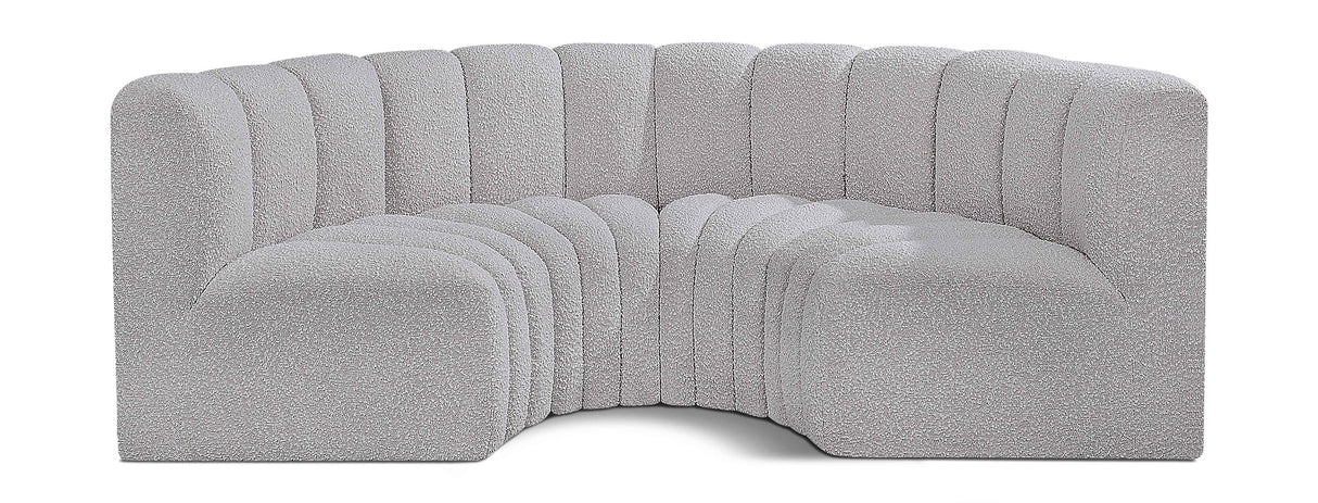 Arc - Boucle Fabric 4 Piece U-Shaped Modular Sofa