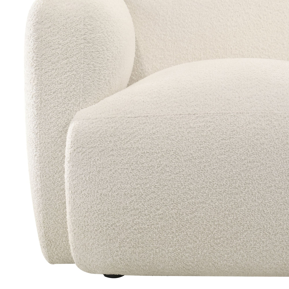 Sierra - Boucle Fabric Accent Chair With Rounded Arms - Ivory