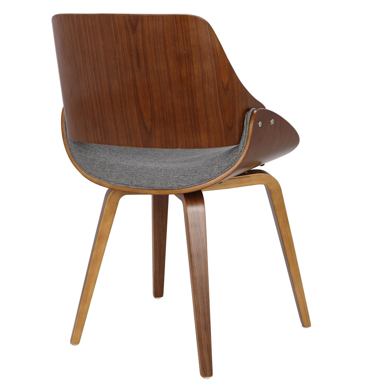 Fabrizzi - Dining / Accent Chair - Walnut And Gray Fabric