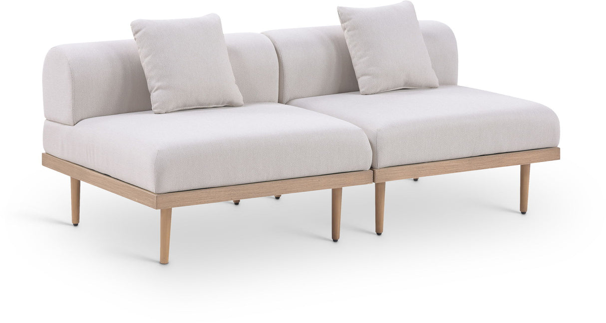 Laguna - 2 Piece Resilient Water Resistant Fabric 71" Outdoor Patio Armless Modular Loveseat