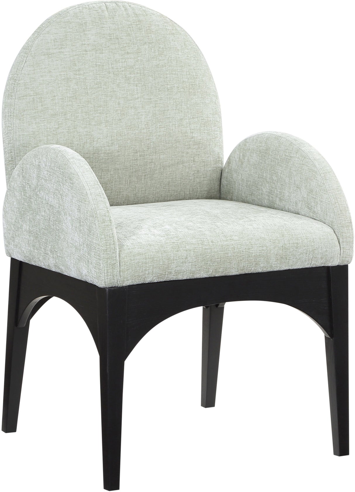 Waldorf - Chenille Dining Arm Chair With Black Legs
