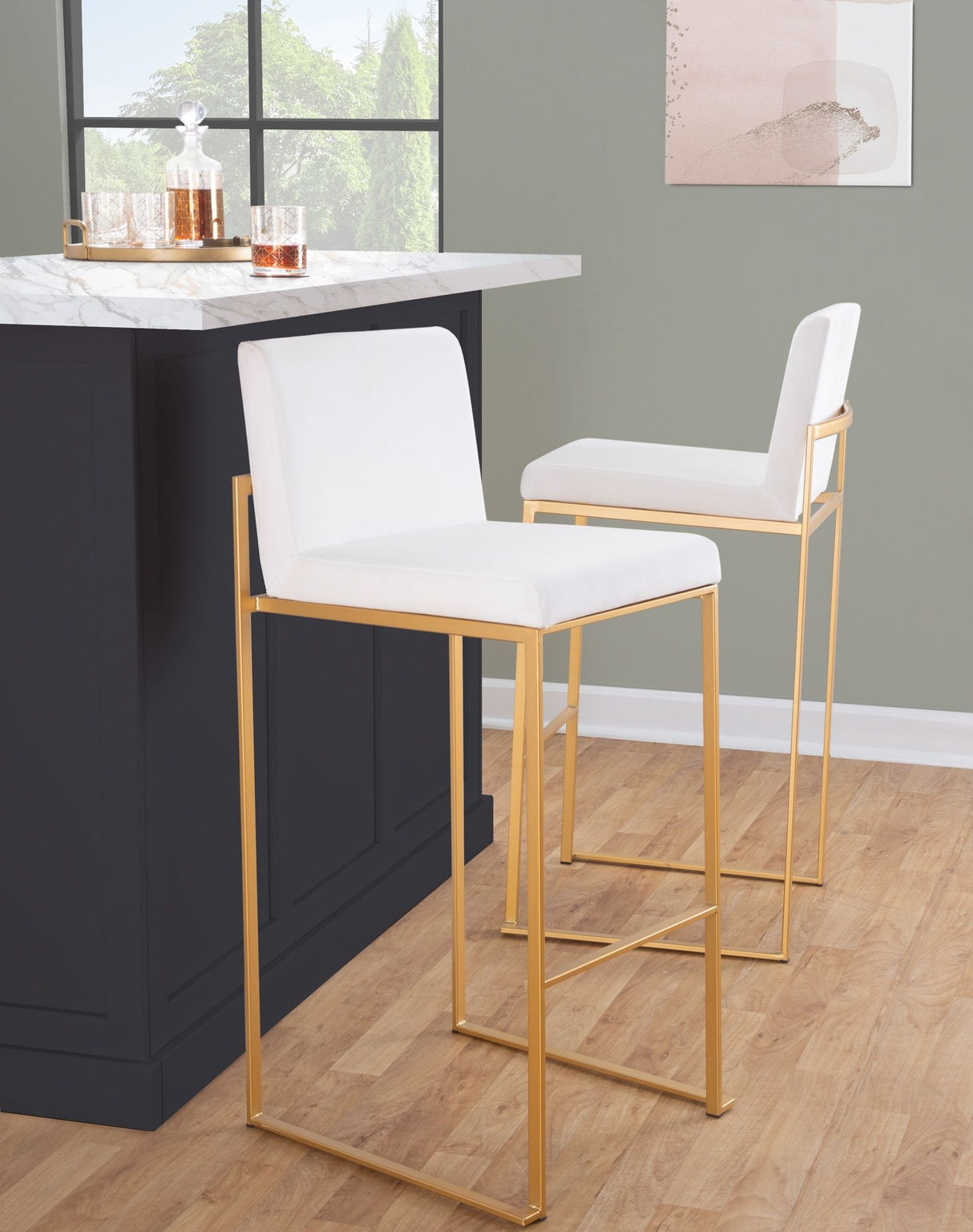 Fuji - Contemporary Design High Back Barstool