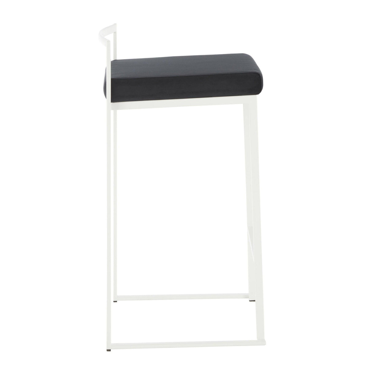 Fuji - Contemporary Stackable Counter Stool (Set of 2) - White Frame