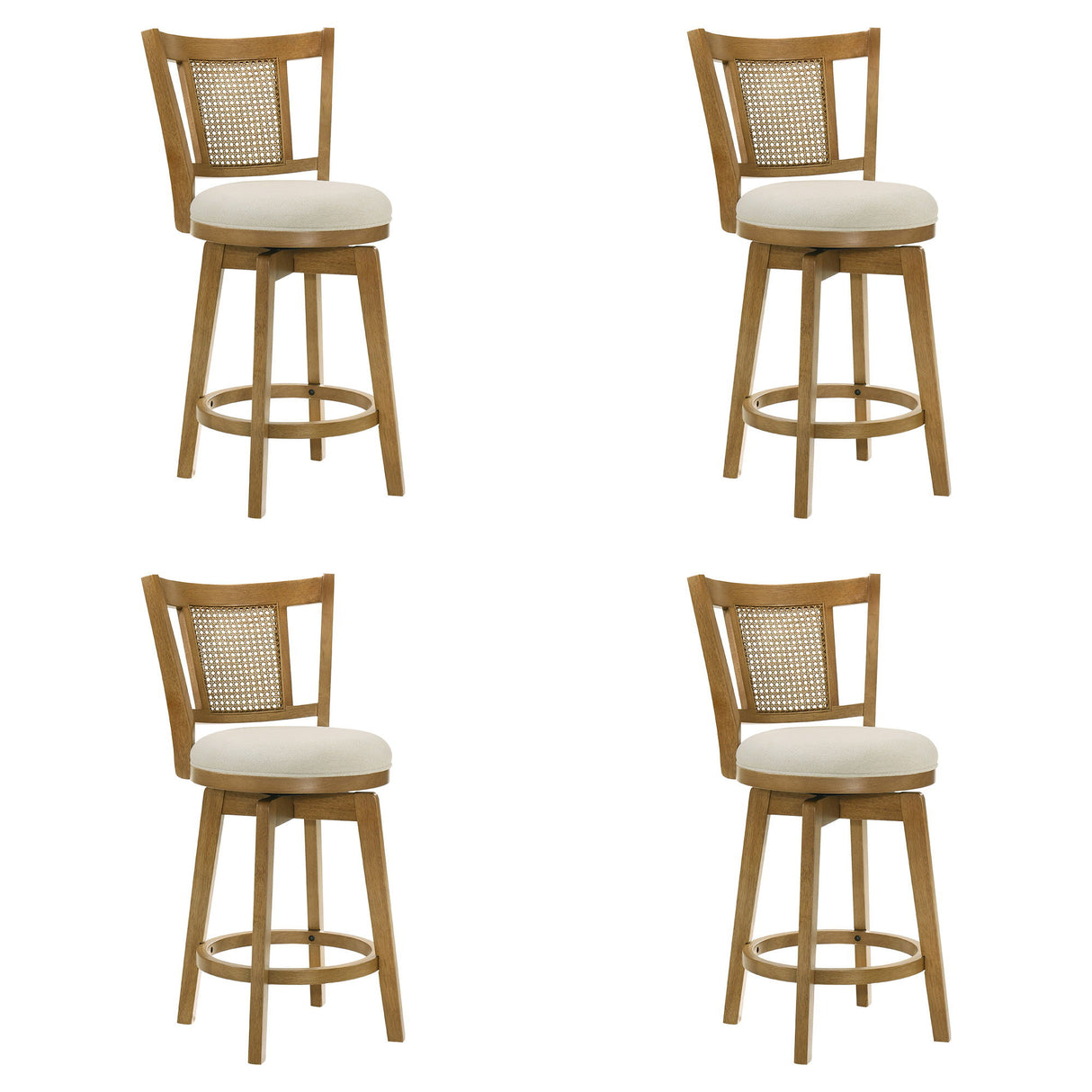 Isla - 30" Amber Glow Bar Height Rubberwood Swivel Barstool