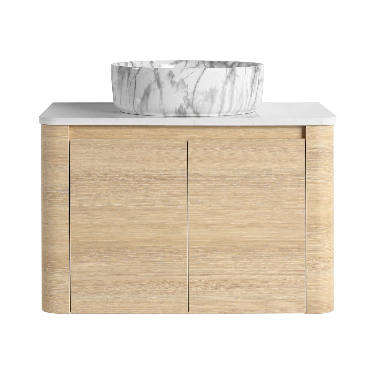 Mounted Bathroom Vanity & Art Sink & 2 Soft Close Doors