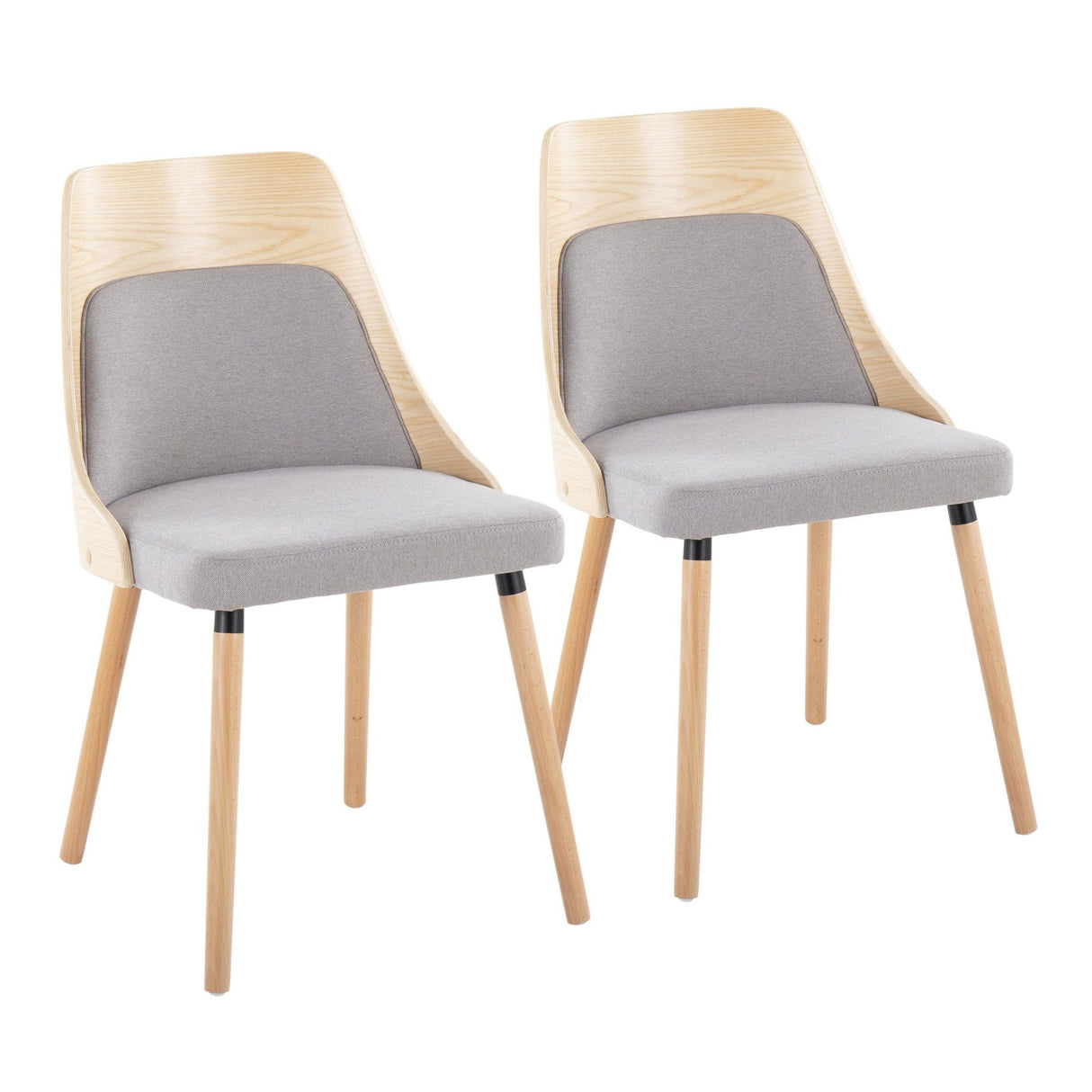 Anabelle - Mid-Century Modern Chair - Natural Back, Natural Legs