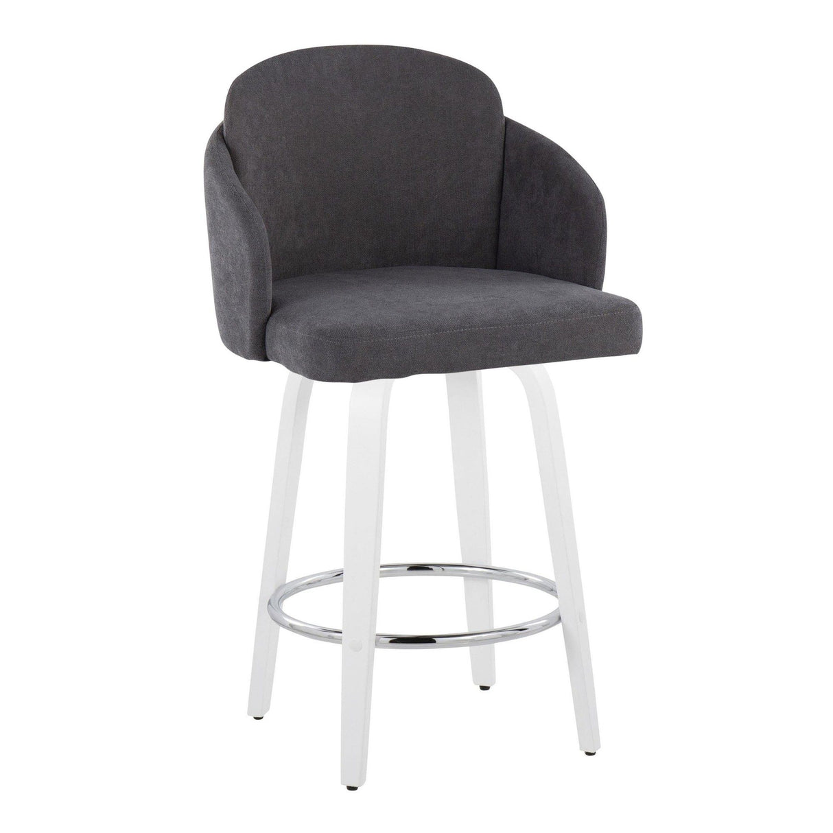Cinch - Contemporary Fixed-Height Swivel Counter Stool (Set of 2) - White Wood