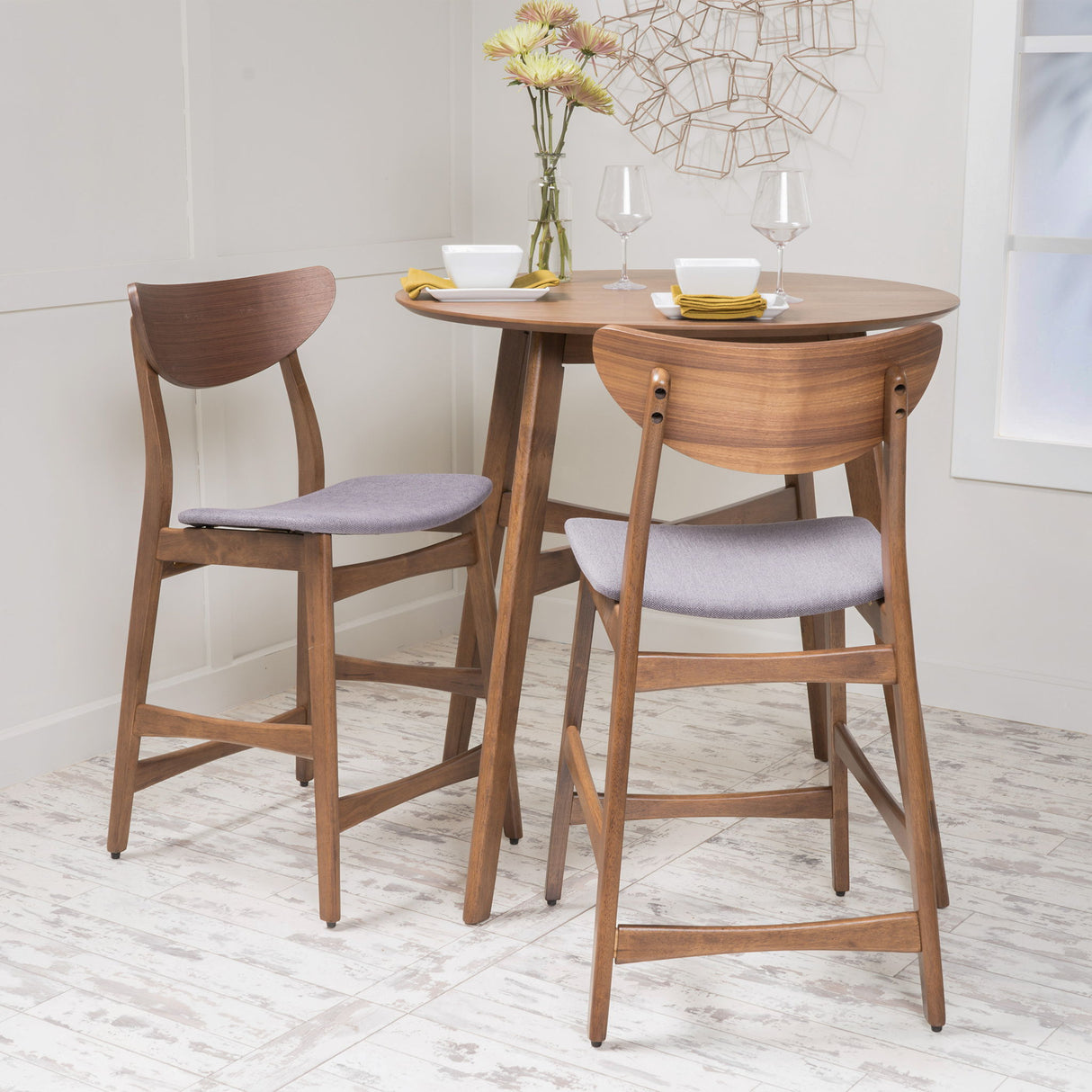 Elegant Counter Height Chair With Cushioned Seat