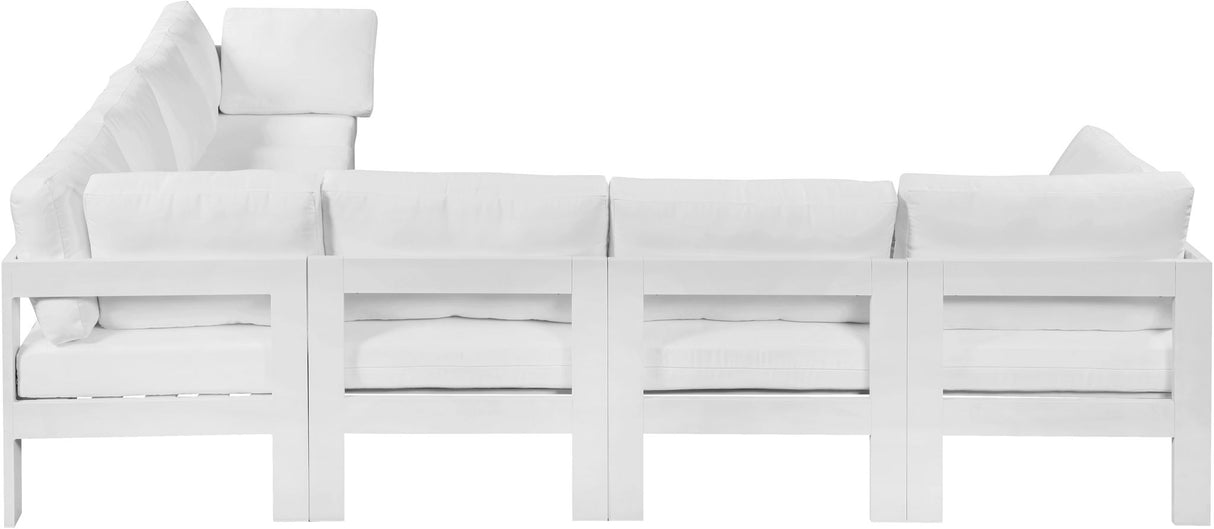 Nizuc - Outdoor Patio 7 Piece Modular Sectional With White Frame