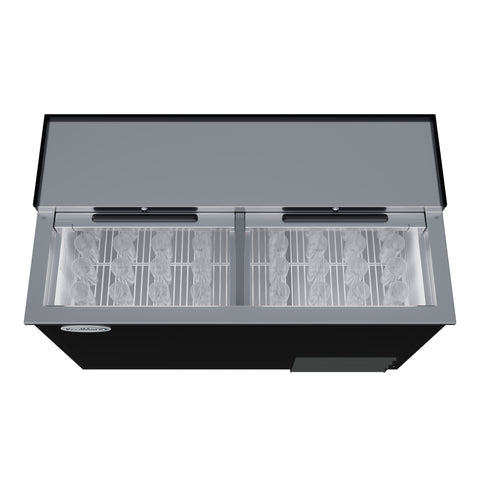50 in. Commercial Glass Froster in Black Steel, ETL Listed, 14 cu. ft. (KM-GF50-BK)