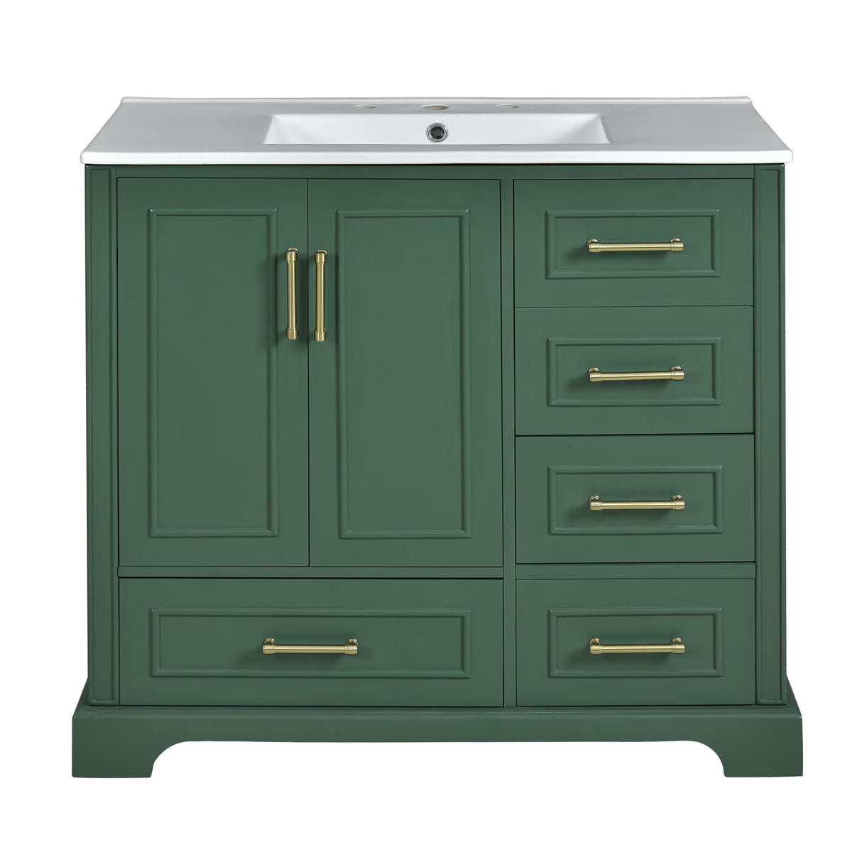 Traditional Bathroom Vanity With Soft Close Doors And Drawers