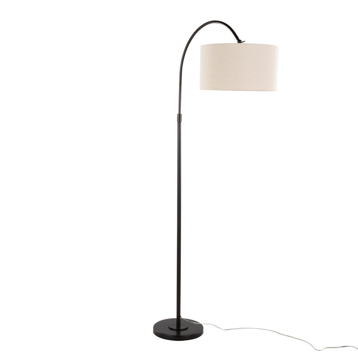 April - 72" Metal Floor Lamp - Oil Bronze With Natural Linen Shade