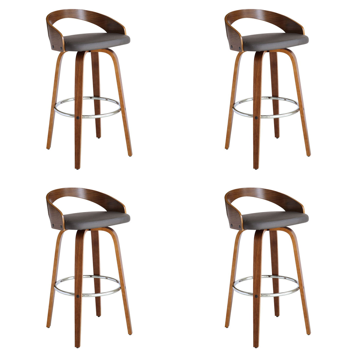 Sonia - 30" Bar Height Swivel Bar Stool - Walnut Wood