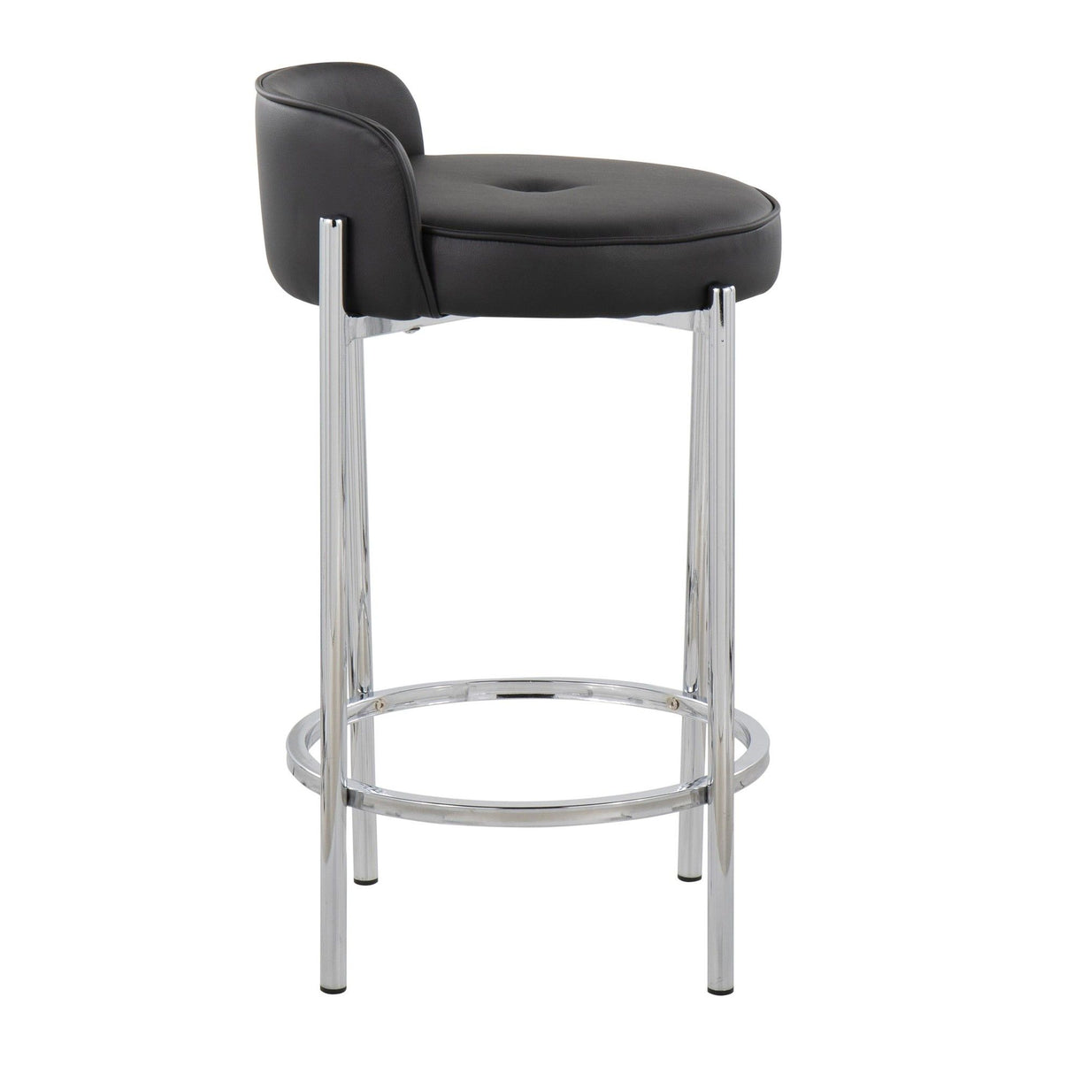 Chloe - Contemporary Counter Stool (Set of 2) - Chrome Frame