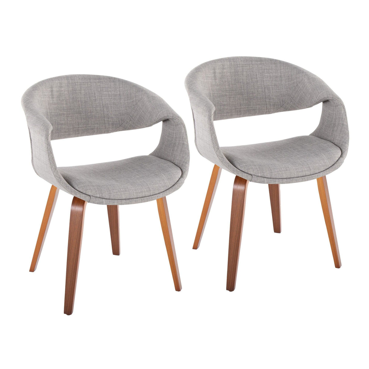 Curvo - Upholstered Chair (Set of 2) - Walnut Wood Legs