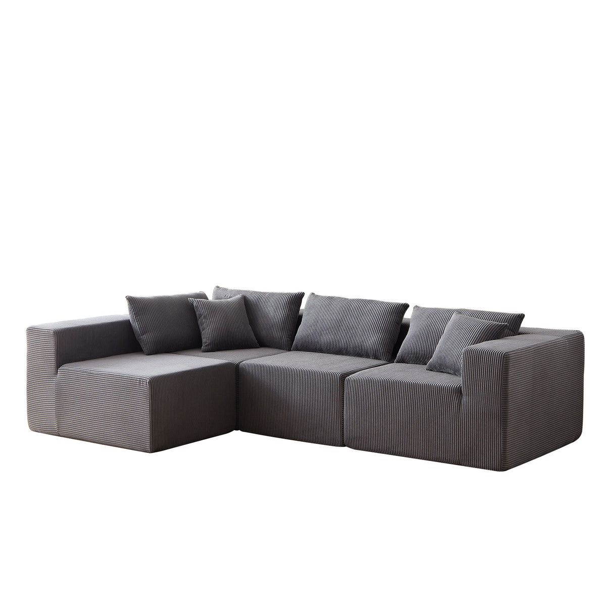 Modular L Shaped Sectional Compressed Sofa, Free Combination