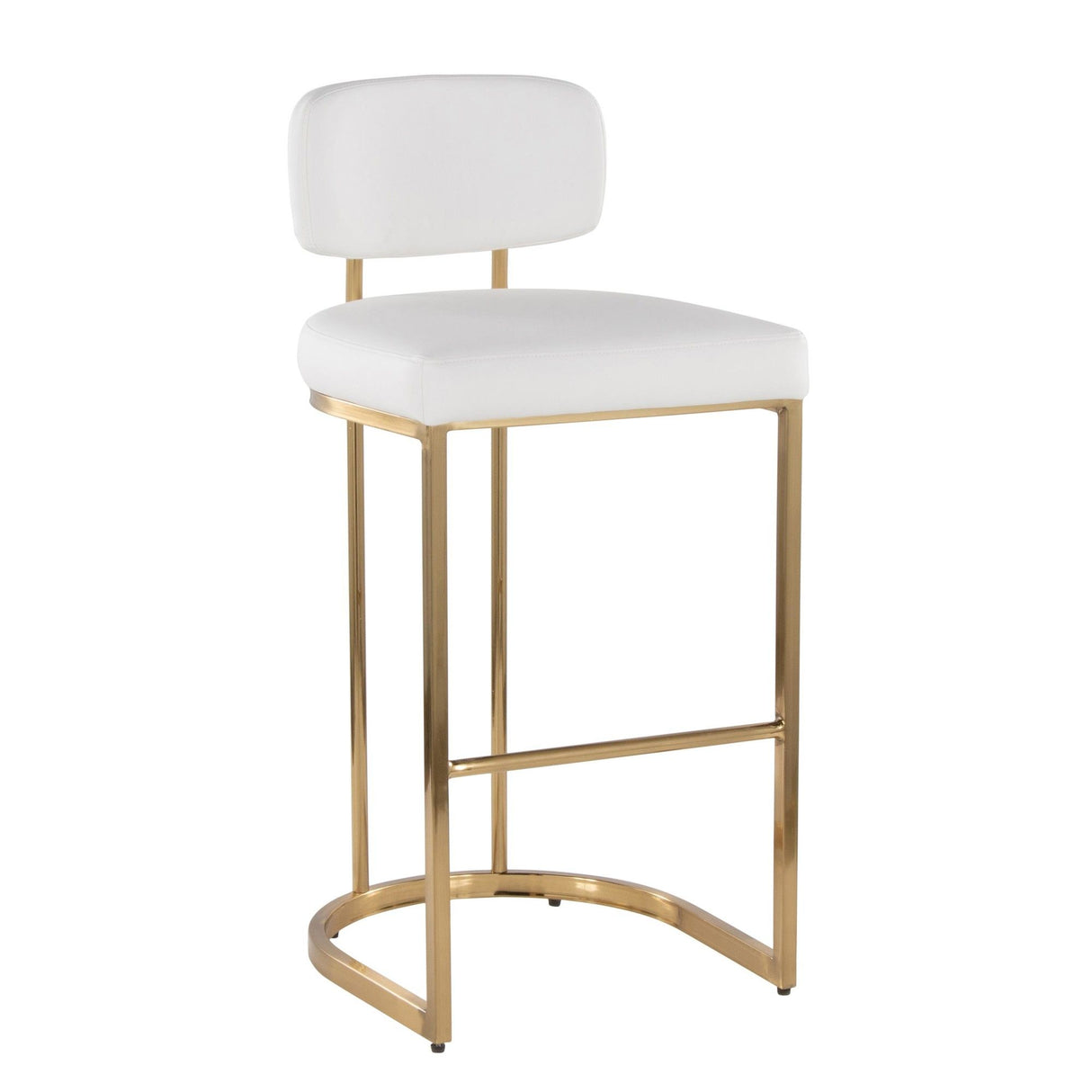 Demi - Fixed-Height Barstool (Set of 2) - Gold Metal Base