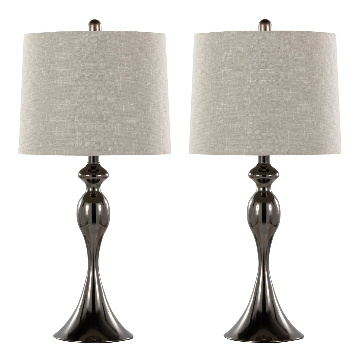 Ashland - 27" Metal Table Lamp (Set of 2) - Beige And Light Gray
