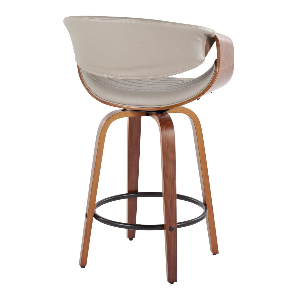 Symphony - 26" Fixed-Height Counter Stool (Set of 2) - Walnut & Black Base