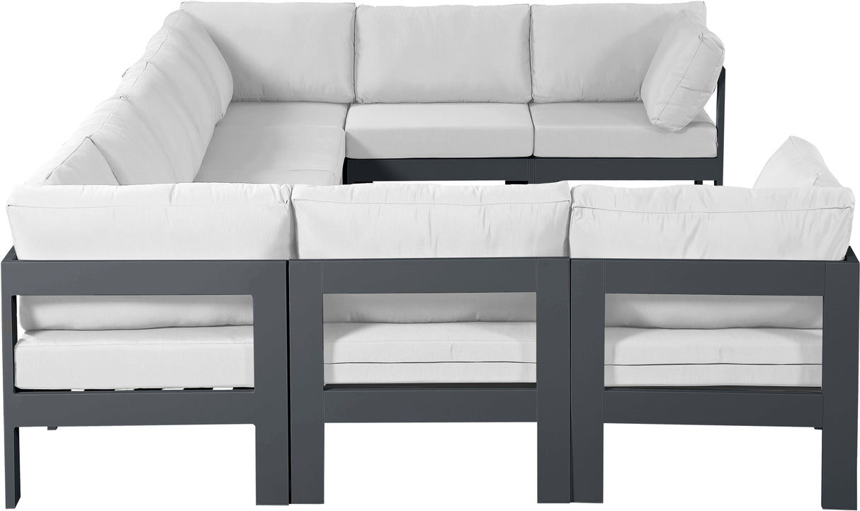 Nizuc - Outdoor Patio 9 Piece Modular Sectional With Gray Frame