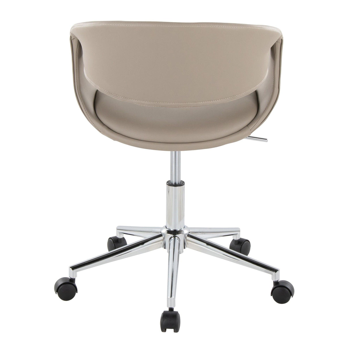 Curvo - Upholstered 5-Star Task Chair - Chrome Metal Base