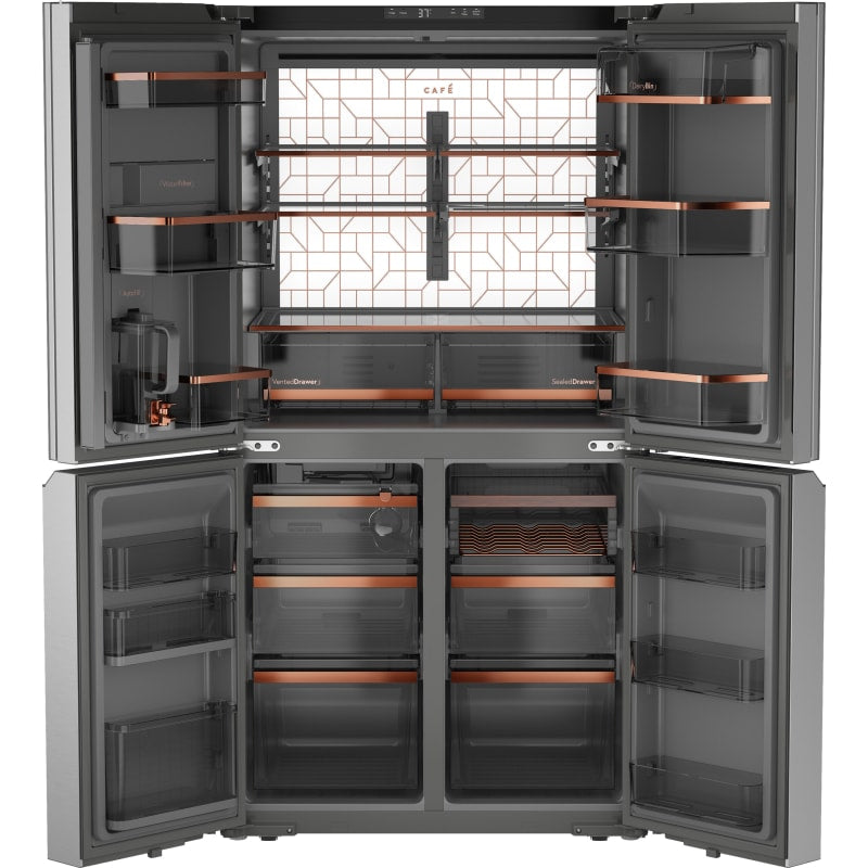 Café CHE23DM5WS5 Quad-Door Refrigerator - Open Interior View