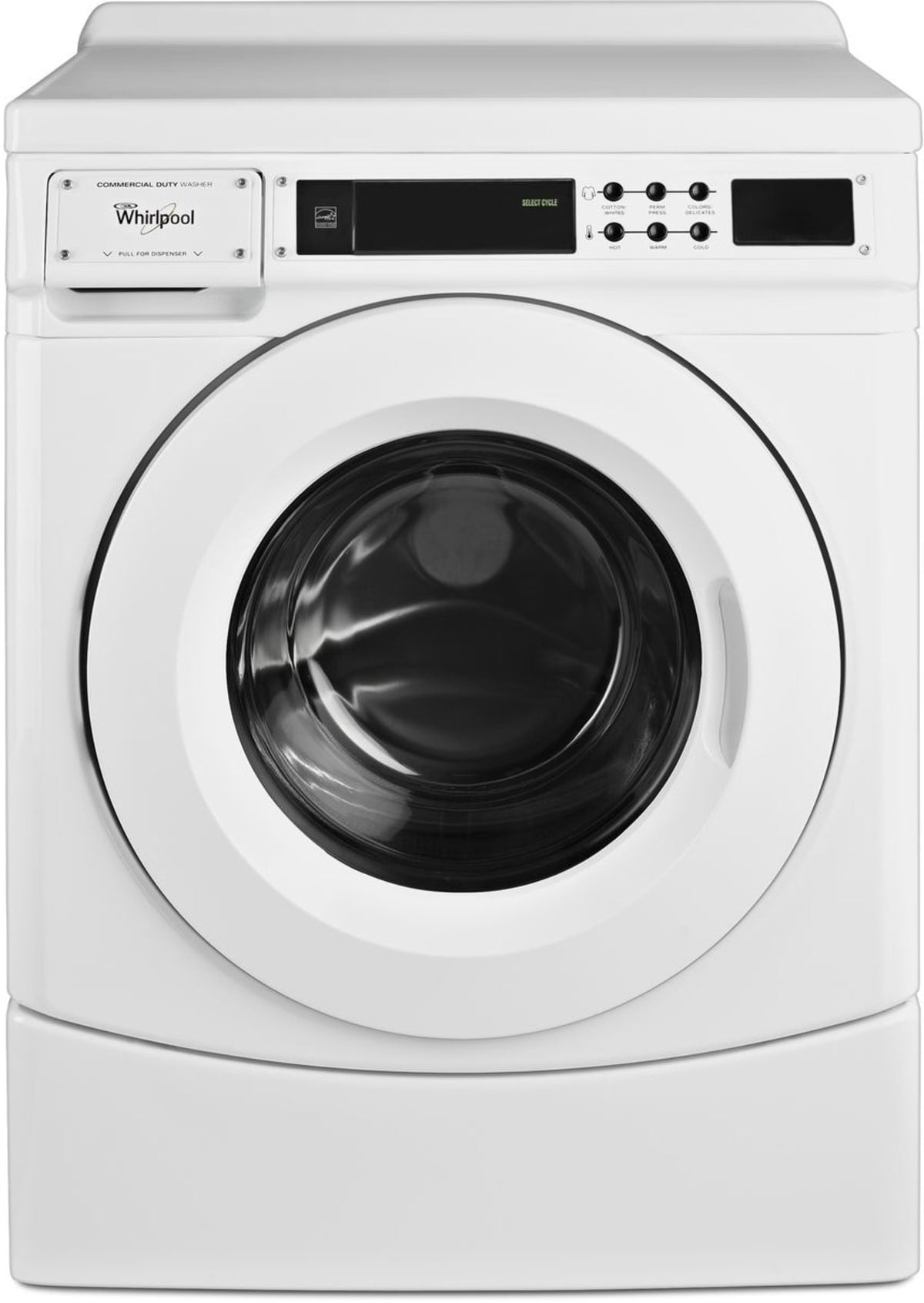 Whirlpool CHW9160GW 27 inch commercial front load washer front view