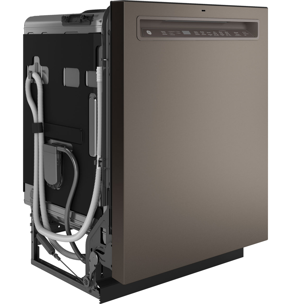 GE GDF650SMVES - 24 in. Front Control Flush-Mount Dishwasher with 47 dBa Sound Level, 3rd-Rack, Dry Boost & Pocket Handle, Stainless steel interior - Slate