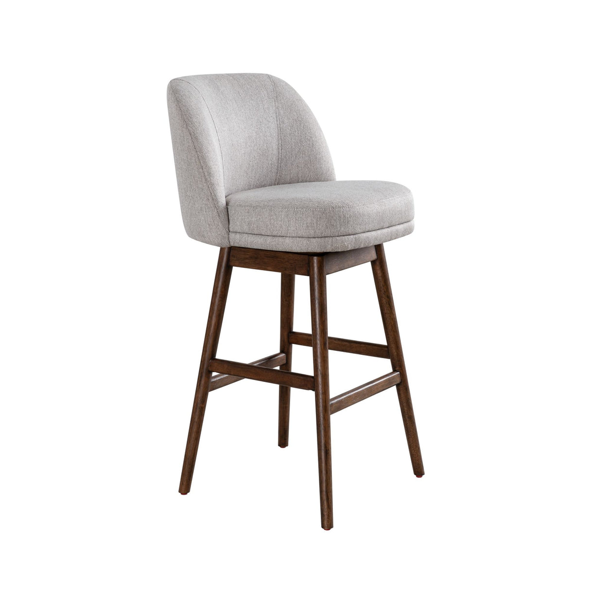 Sadie - Solid Wood Upholstered 30" Bar Height Swivel Barstool