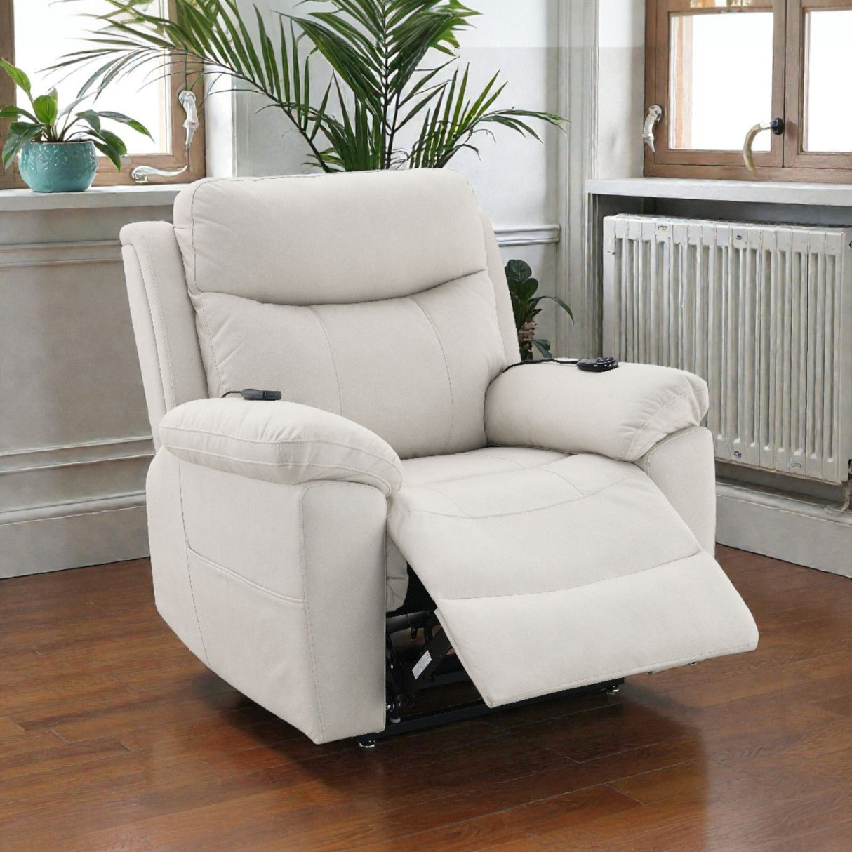 Chriki - Power Motion Recliner & Lift Heating Massage Chair - Beige