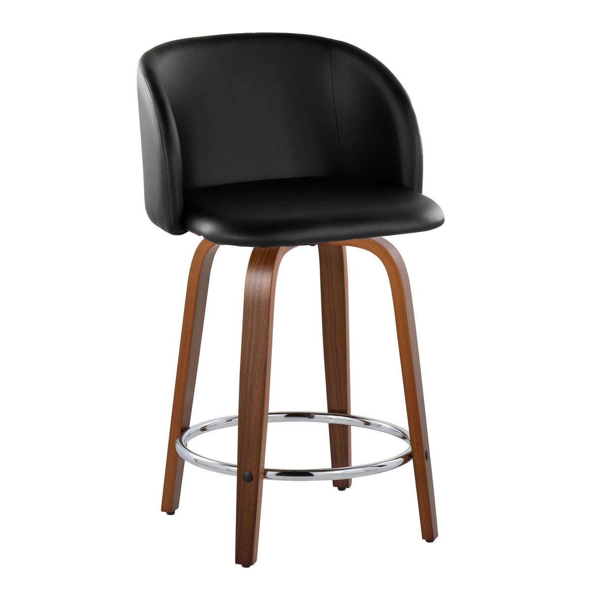 Fran - 34" Fixed-Height Counter Stool (Set of 2) - Walnut Wood