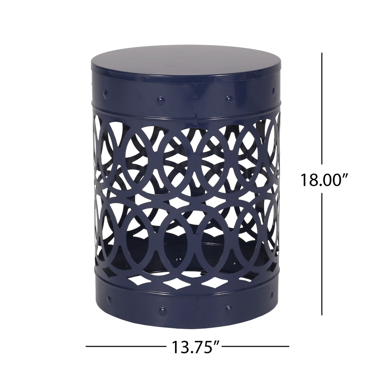 Outdoor Metal Large End Table, Modern Design
